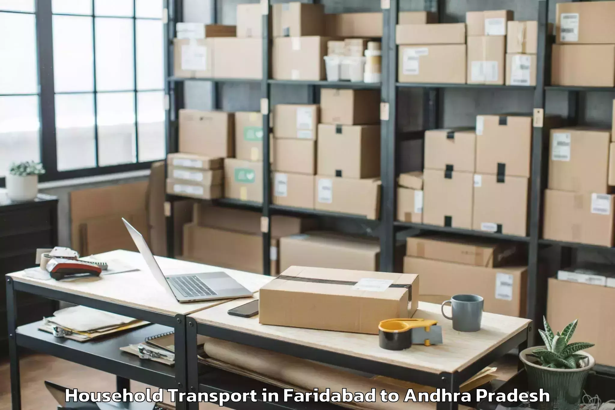 Affordable Faridabad to Laveru Household Transport